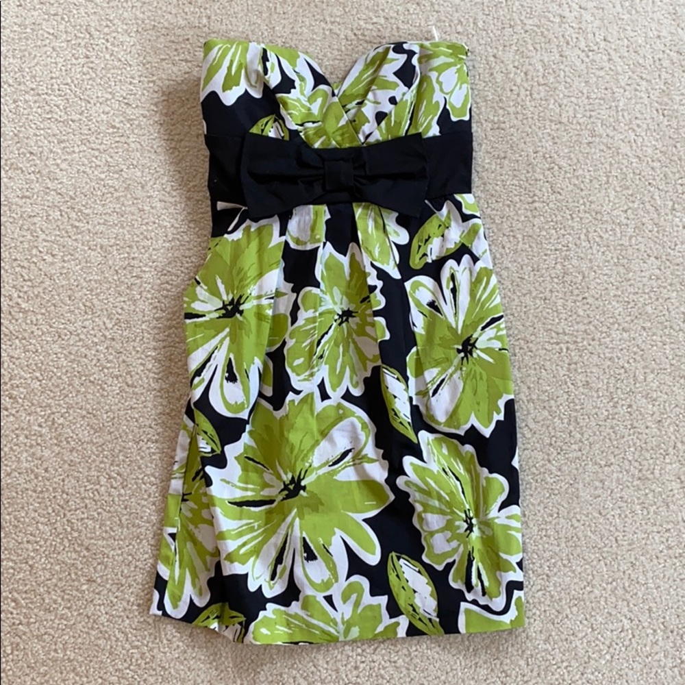 EUC floral print strapless dress
